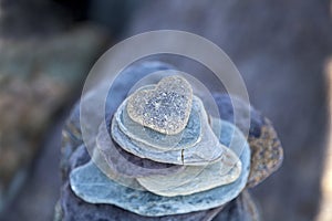 Stone Heart On Pebble Stack