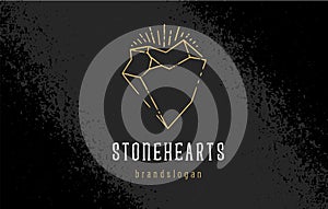 Stone Heart Vector Logo Template
