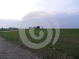 Stone Henge In England Winter Time Distance  View
