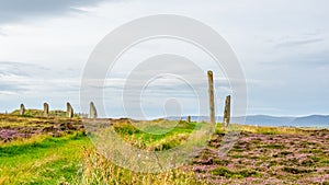 Stone henge at the Ring of Brodgar, Orkney, Scotland. Neolithic