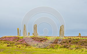 Stone henge at the Ring of Brodgar, Orkney, Scotland. Neolithic