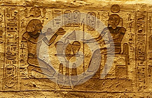 Stone Hieroglyphic Carvings at Kom Ombo Temple