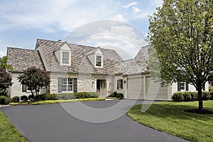 Stone home with cedar roof