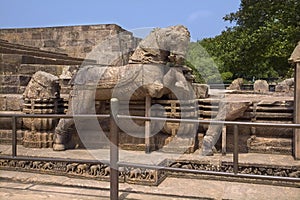 Stone horse chariot of the Sun Temple photo