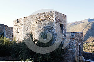 Stone house at the medieval village of Vathia