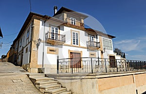 Stone house in the Plaza de la Picota Praza da Picota in Laza, Spain photo