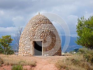 Stone house, typical of shepherds and farmers in La Rioja, Spain photo