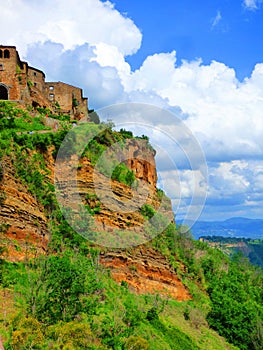 Stone houses built on a eroding cliff