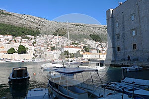 Stone houses, harbor and summer houses in Montenegro