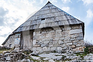 Stone houses in Lukomir, remote village in Bosnia