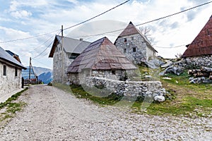 Stone houses in Lukomir, remote village in Bosnia