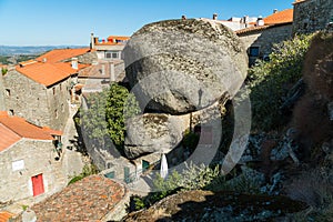 Stone houses and nerrow historical streets in Monsanto village,