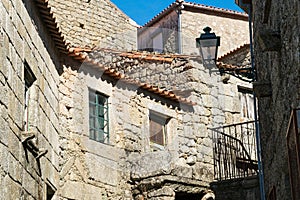 Stone houses and nerrow historical streets in Monsanto village,