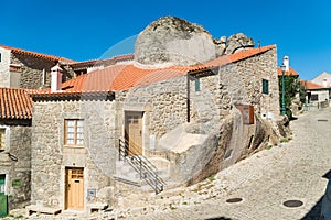 Stone houses and nerrow historical streets in Monsanto village,