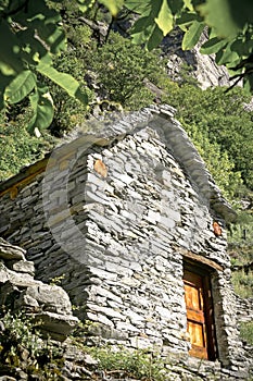 Stone houses, Rustico, Ticino photo