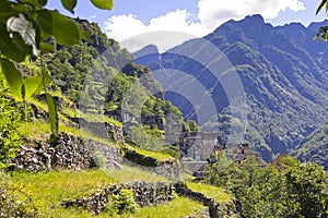 Stone houses, Rustico, Ticino photo