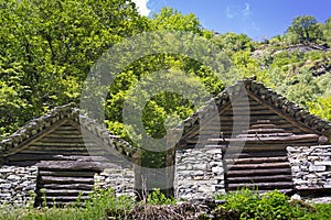 Stone houses, Rustico, Ticino photo