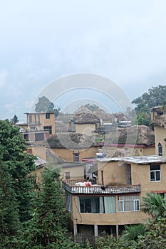 Stone houses in the villages of China d.y