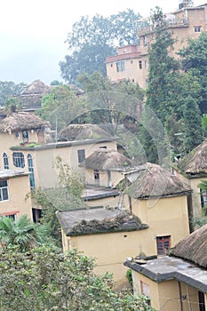 Stone houses in the villages of China d.y