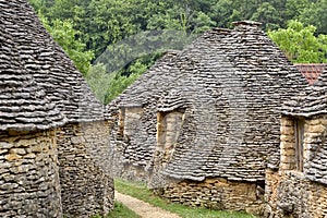 Stone huts in Breuil, France