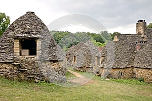 Stone huts in Breuil, France