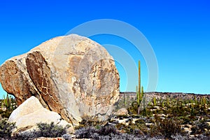 Big Stone in baja california desert in mexico I photo
