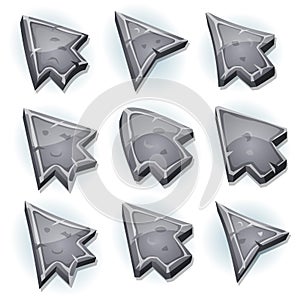 Stone Icons, Cursor And Arrows