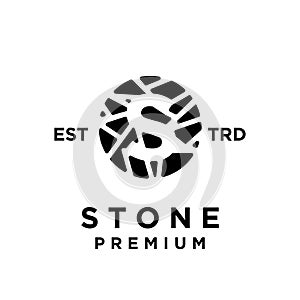 Stone initial S logo icon design illustration