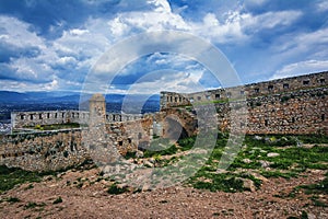 The stone interior of Palamidi fortress, Nafplion, Greece