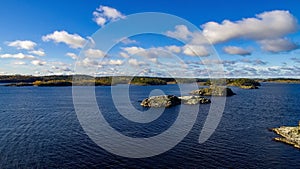 Stone islands on the Ladoga Lake