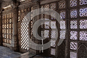 Stone jali work. Indo-Saracenic architectural style, Makarba. Sarkhej Roza, Ahmedabad photo