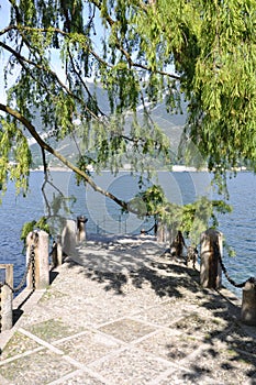 Stone jetty at Lake Como