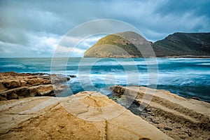 Stone jetty in the Playazo of Rodalquilar photo