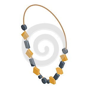 Stone jewel necklace icon, isometric style
