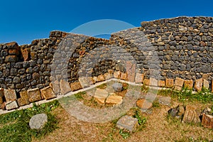 Stone khachkars near Sevanavank Monastery at Sevan Lake in Armenia
