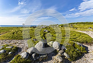 Stone labyrinth on the Big Zayatsky island of the Solovetsky archipelago, White sea