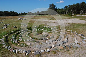 Stone labyrinth for meditation