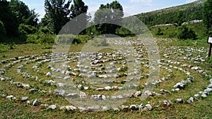 The stone labyrinth near Omar. Croatia.