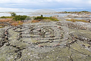 Stone labyrinths Fredlarna archipelago photo