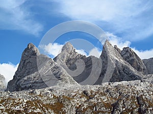 Stone landscape in the Alps mountains, Marmarole, rocky peaks