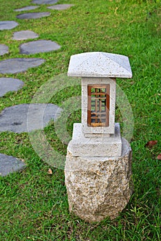 Stone lantern and stone steps