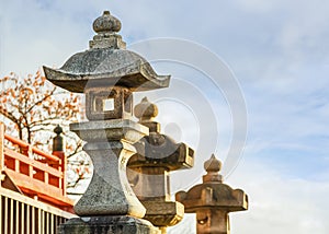 Stone lanterns at Kiyomizu-dera Temple