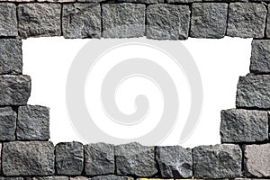 Stone lava wall frame with empty hole