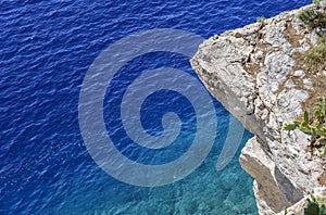 Stone ledge above the sea.