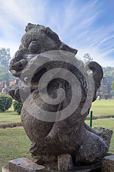 Stone lion of the 13th CE Sun Temple in Konark, Odisha, India.