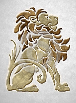 Stone lion architectural motif