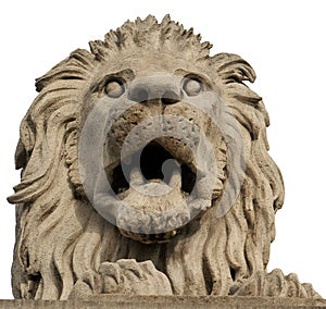 Stone lion. Budapest, Hungary.