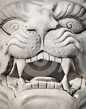 Stone lion head - marble statue