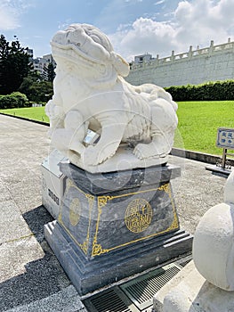 Stone Lion Mother and Child Statue in Chiang Kai-shek Memorial Hall