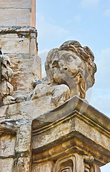 The stone lion of the Preachers Fountain, Aix-en-Provence, France